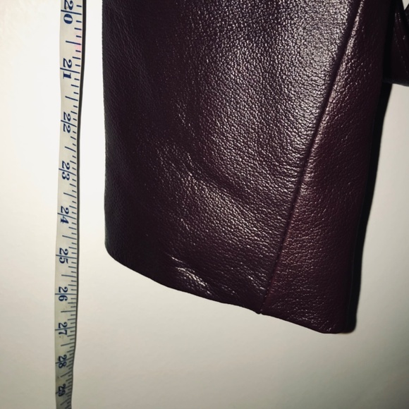 Vintage 90s Women Oscar Piel Dark Burgundy Genuine 100% Leather Jacket Coat 2XL - Picture 10 of 13